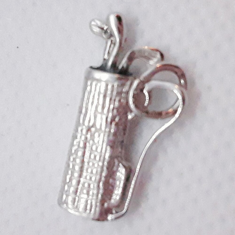 CLOSET SALE!!  NEW Sterling silver golf bag charm  .7 grams - Picture 5 of 7
